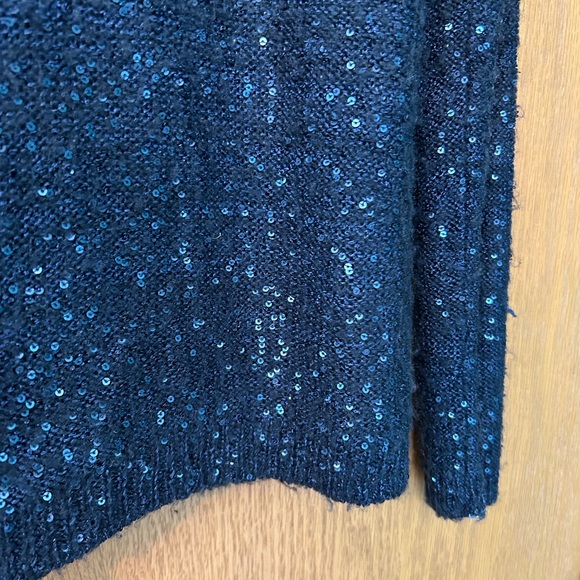 The Limited sweater, size Medium, blue silver sparkly, navy blue,Limited Sweater - Picture 6 of 16